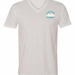 Embroidered Premium Fitted Sueded V-Neck T-Shirt - White